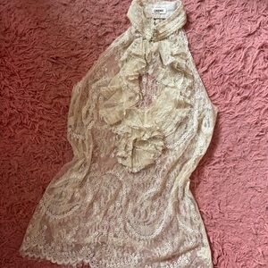 L’AGENCE Lace Ruffle Blouse